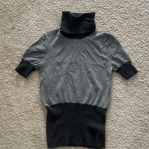 Theory Charcoal and Light Gray Knit Sweater